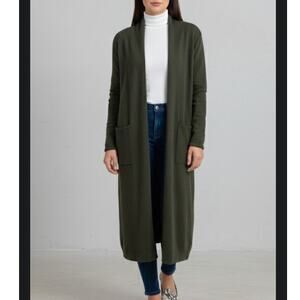 MaxSport green Duster Cardigan Sweater coat Moss Green size Large